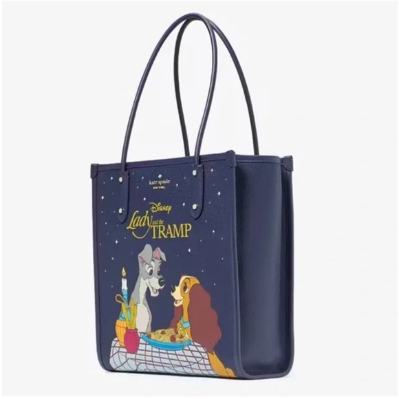 ♠️kate spade X Disney Lady and the Tramp NS North South Ella Tote, Blue NWT - Picture 4 of 15